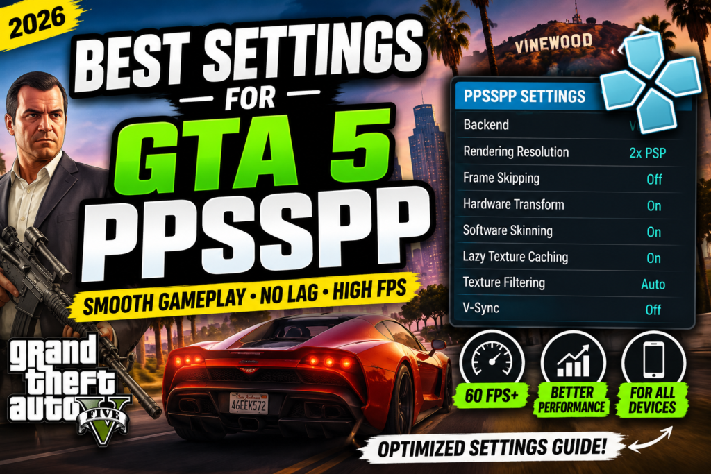 Best Settings for GTA 5 PPSSPP (2026) – Reduce Lag & Boost FPS