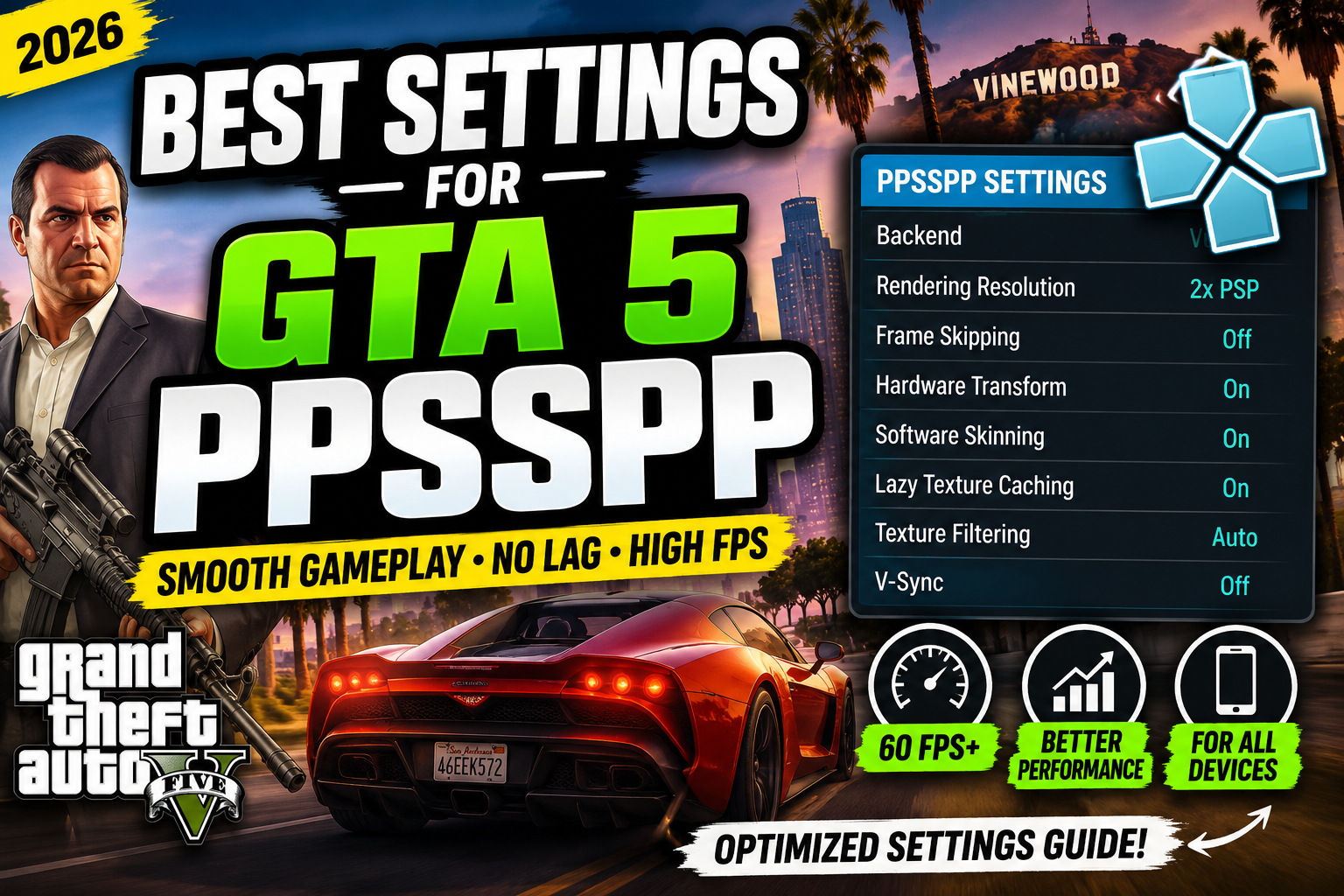 Best Settings for GTA 5 PPSSPP (2026) – Reduce Lag & Boost FPS
